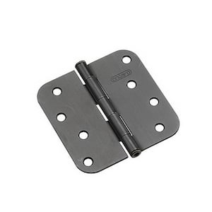 4 in. x 4 in. Oil-Rubbed Bronze Full Mortise Butt Hinge with Removable Pin (2-Pack)
