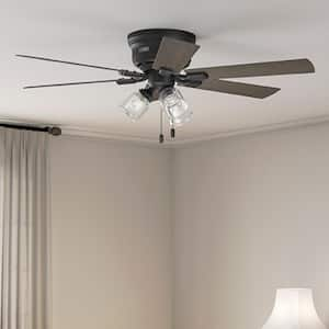 Alvarado 52 in. Indoor Matte Black Low Profile Standard Ceiling Fan with LED Lights Included