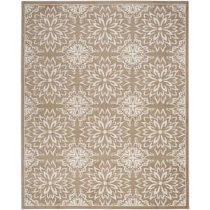 Jubilant Taupe 7 ft. x 10 ft. Floral Transitional Area Rug