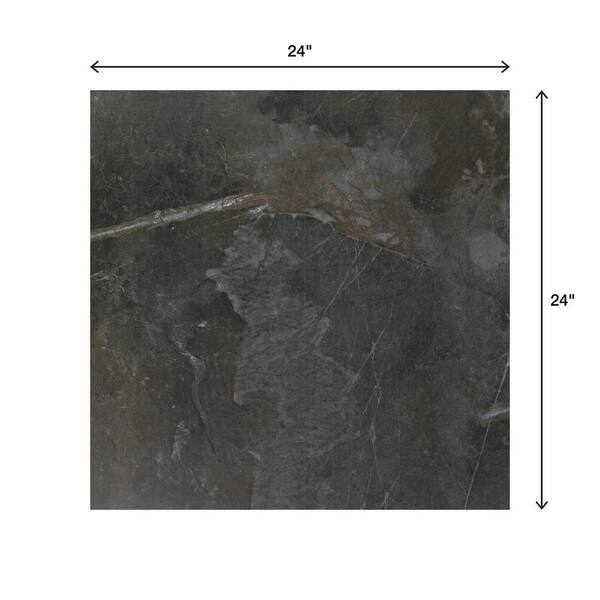 Highland Shore Graphite 24 in. x 24 in. Glazed Porcelain Floor and Wall Tile (15.76 sq. ft./Case)