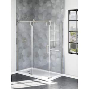 Industrial 32 in. W x 74.38 in. H Fixed Frameless Shower Door Glass Panel in Clear Glass