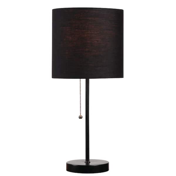 Kenroy Home Table Tom 19 In Black, Black Lamp Shades At Home Depot