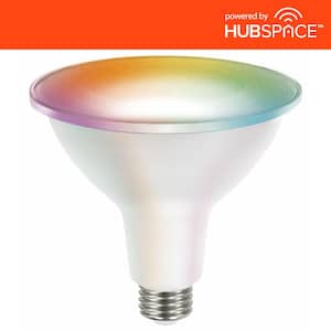 120-Watt Equivalent Smart PAR38 Color Changing CEC LED Light Bulb with Voice Control (1-Bulb) Powered by Hubspace