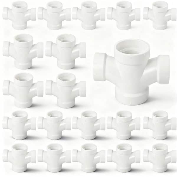 PLUMBFLEX 2 in. x 1-1/2 in. Rigid PVC DWV Wye & 1/8 Bend 45° Elbow