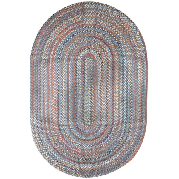Greenwich Bluestone Multi 3 ft. x 5 ft. Oval Indoor Braided Area Rug
