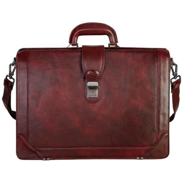 Pelle D'oro Brown Luxurious 17.3" Laptop Litigator Briefcase