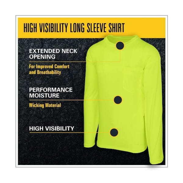 MAXIMUM SAFETY Men's Large Yellow High Visibility Polyester
