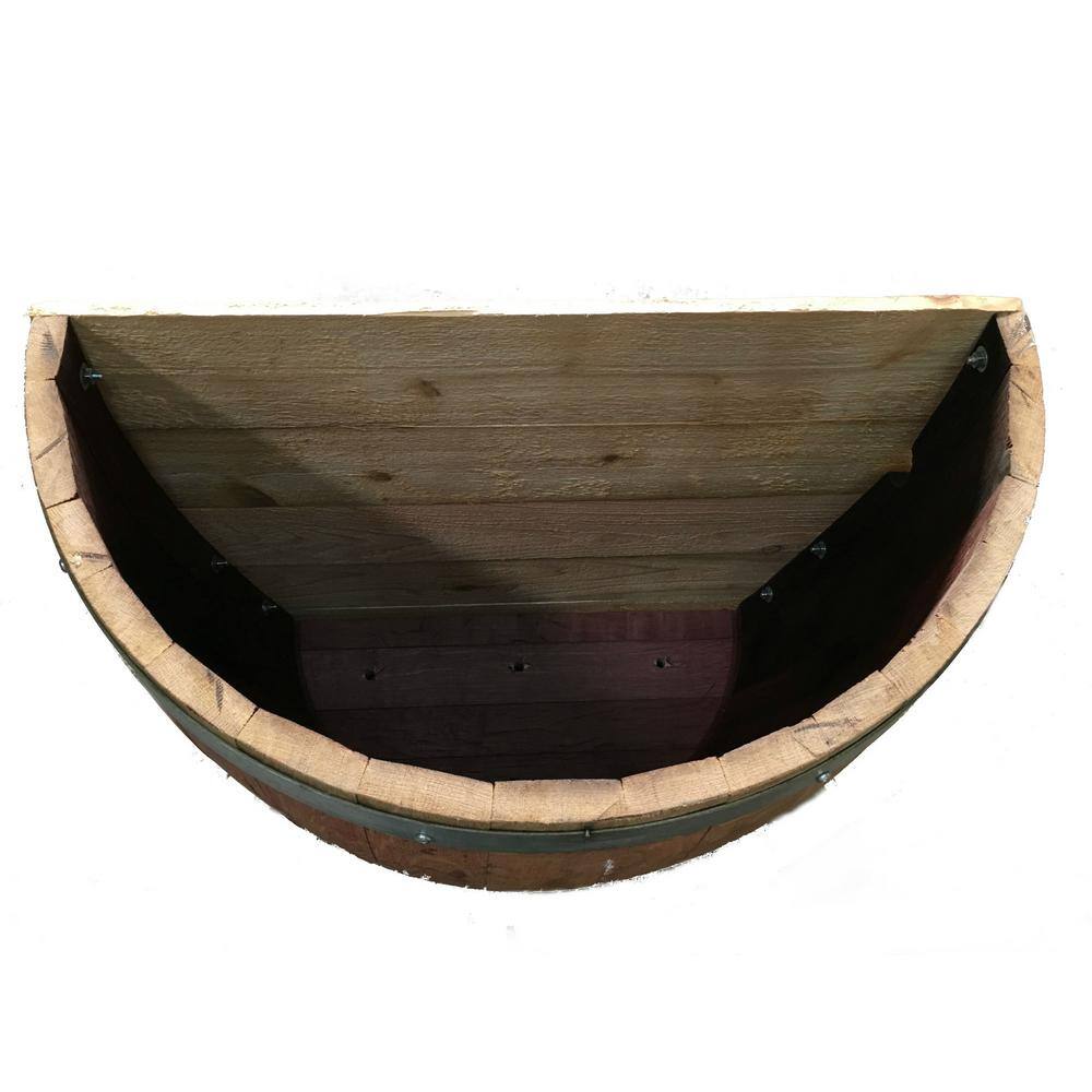 Extra Large Reclaimed Oak Wine Barrel Planter