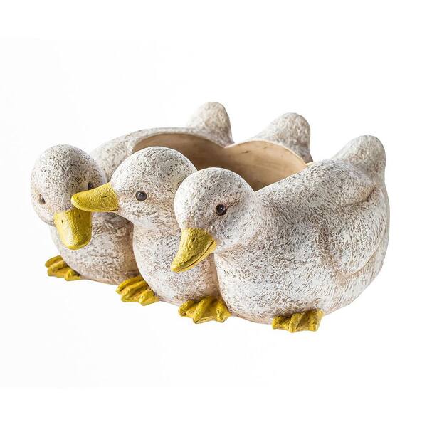 Evergreen 12 in. Triple Ducks Resin Planter ZQ84G3606 The Home Depot
