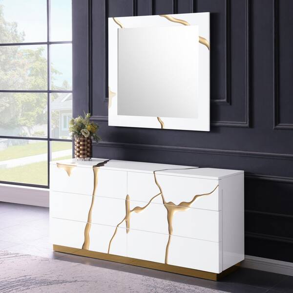 Best Master Furniture Eclipse 5-Piece Queen White Wood Modern High