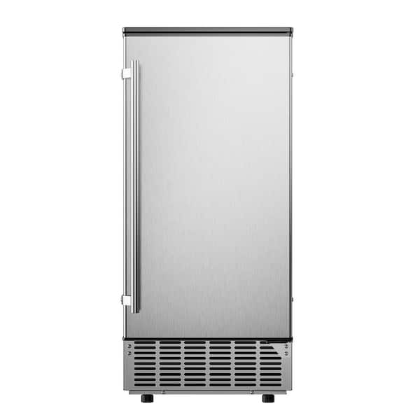17 in. 100 lb. /24H Full Ice Sizes Commercial Freestanding Ice Maker in Stainless Steel, Auto-Cleaning and Auto Alert
