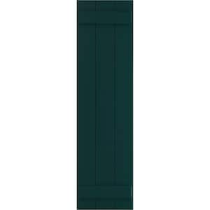 16-1/8 in. x 80 in. True Fit PVC Three Board Joined Board and Batten Shutters Pair in Thermal Green