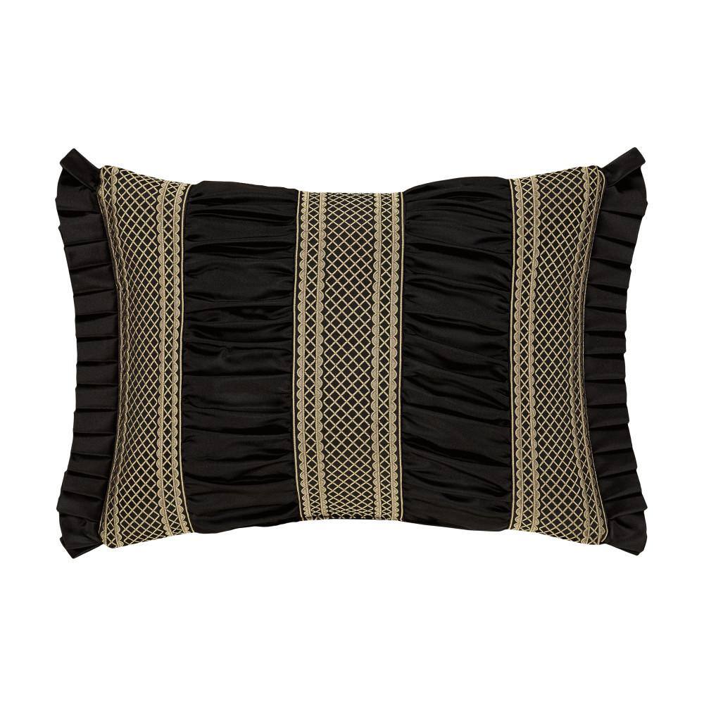 Branson Black and Gold Polyester Boudoir Decorative 15 in. x 20 in. Throw P