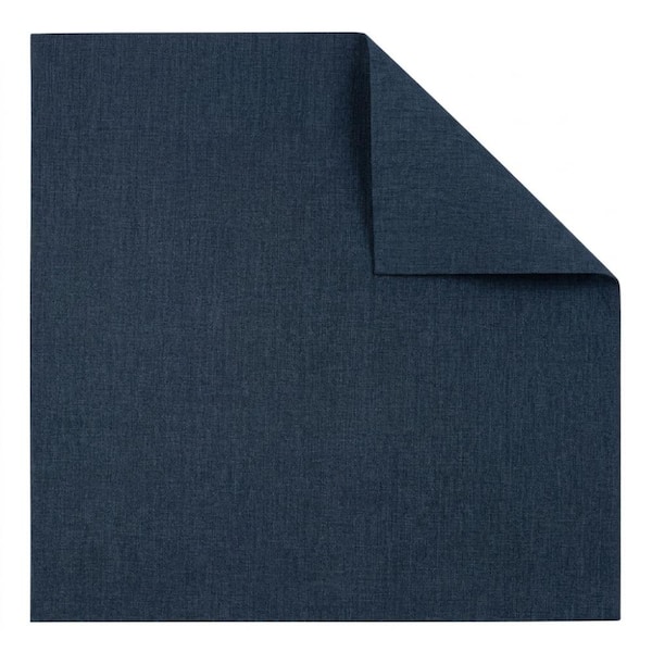 17 in. x 11.8 in. Modern Navy Blue Faux Leather Reversible Placemats, Waterproof, Heat Resistant, Set of 6