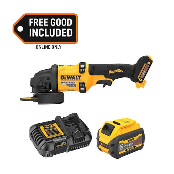 FLEXVOLT 60V MAX Lithium-Ion Cordless Brushless 4.5 in. to 6 in. Small Angle Grinder with 6Ah Battery and Charger