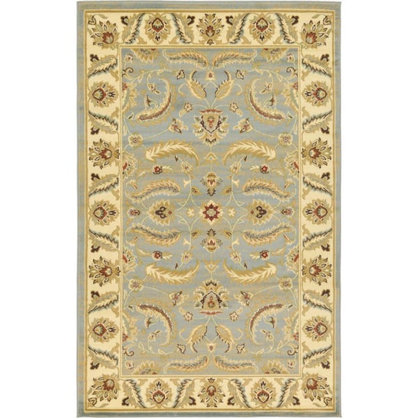 Unique Loom Voyage Hickory Light Blue 5' 0 x 8' 0 Area Rug