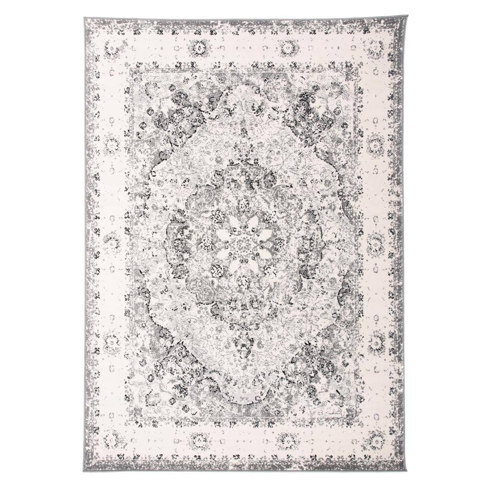 Monaco Gray 4 ft. x 6 ft. Traditional Medallion Area Rug price history on PriceWatchPro