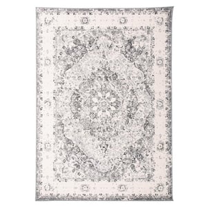 Monaco Gray 4 ft. x 6 ft. Traditional Medallion Area Rug