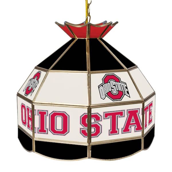 Trademark Global The Ohio State University 16 in. Black Hanging Tiffany Style Lamp