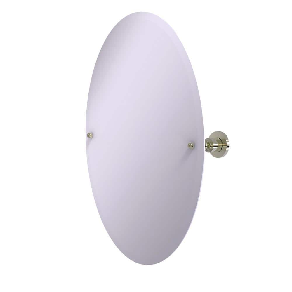 Allied Brass 21 in. W x 29 in. H Frameless Oval Beveled Edge Bathroom  Vanity Mirror in Polished Nickel AP-91-PNI The Home Depot