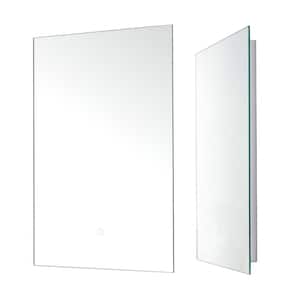 20 in. W x 28 in. H Rectangular Frameless Wall Mount Bathroom Vanity Mirror with LED