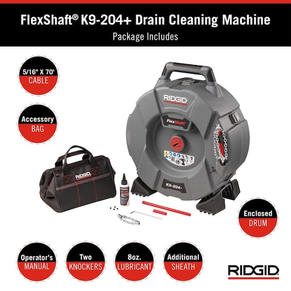 RIDGID K9-204 Plus FlexShaft Wall-to-Wall Professional Drain
