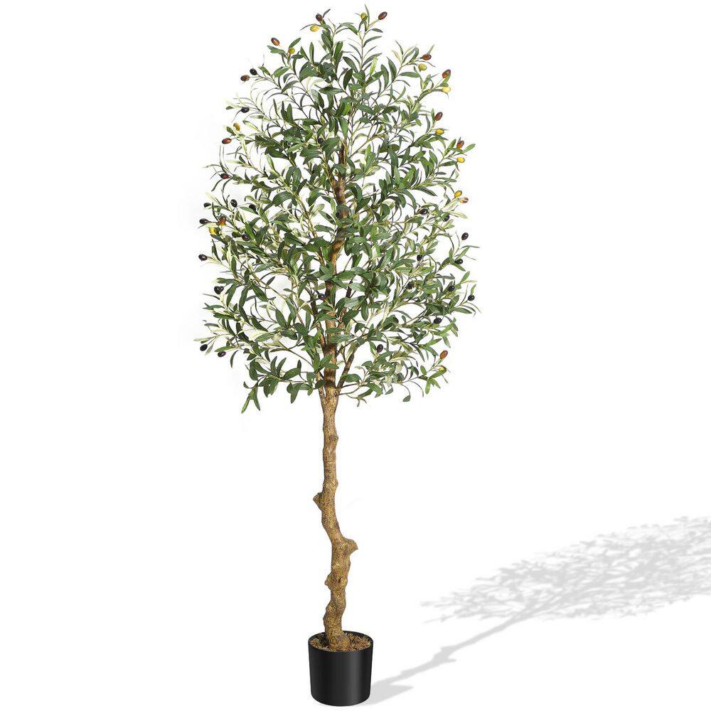 Faux Olive Tree 6 ft. Fake Silk Plant for Living Room Decor, Indoor ...