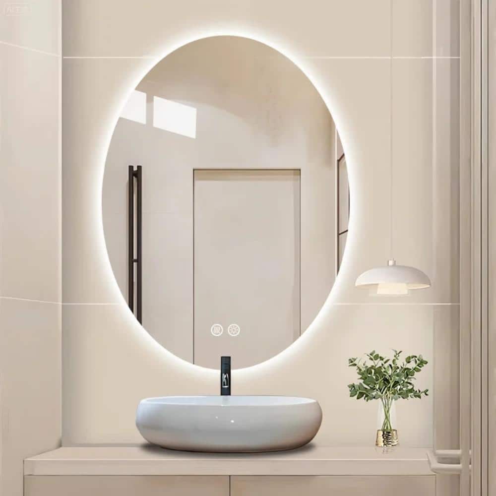 UL Listed Backlit Frameless Oval Bathroom Vanity Mirror, Anti-fog, Tempered Glass price history on PriceWatchPro