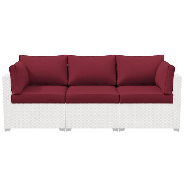 Kimunuk 25.6 in. x 23.6 in. x 4 in. (8-Piece) Deep Seating Outdoor Lounge Chair Sofa Cushion with Lumber Pillow Cushion Burgundy