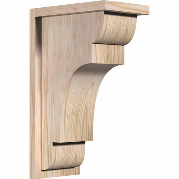 Ekena Millwork 7-1/2 in. x 12 in. x 20 in. New Brighton Smooth Douglas Fir Corbel with Backplate