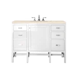 Addison 48 in. W x 23.5 in. D x 35.5 in. H Bath Vanity in Glossy White with Eternal Marfil Quartz Top