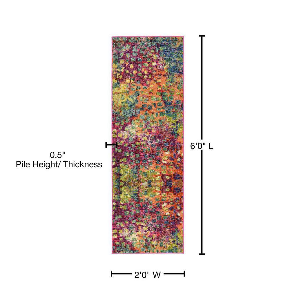 Colorful Abstract Synthetic Indoor Runner Rug