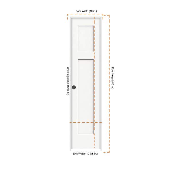 JELD-WEN 18 in. x 80 in. Craftsman White Painted Right-Hand Smooth