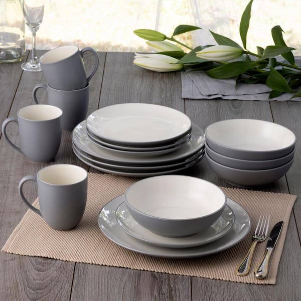 Noritake Colorwave Slate 16-Piece Coupe (Gray) Stoneware