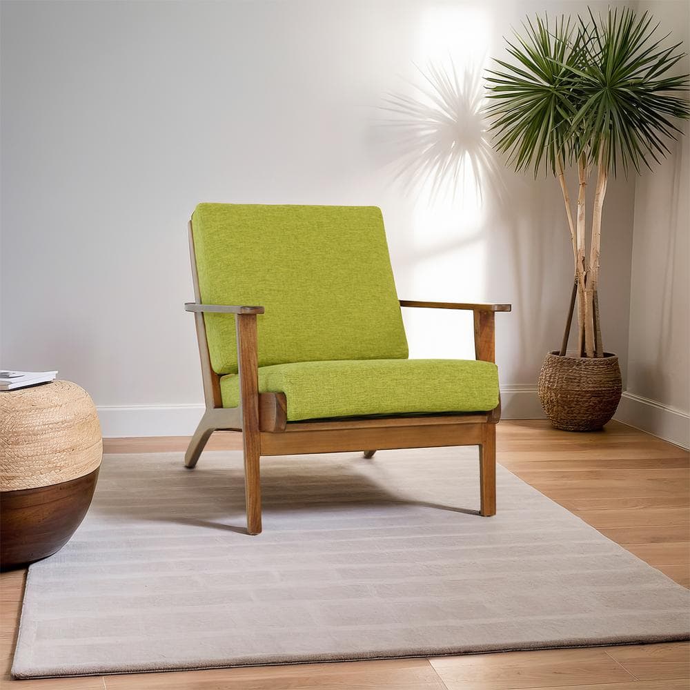 Kalley Mid-Century Modern Cushion Back Solid Wood Armchair in Pistachio Green Linen price history on PriceWatchPro