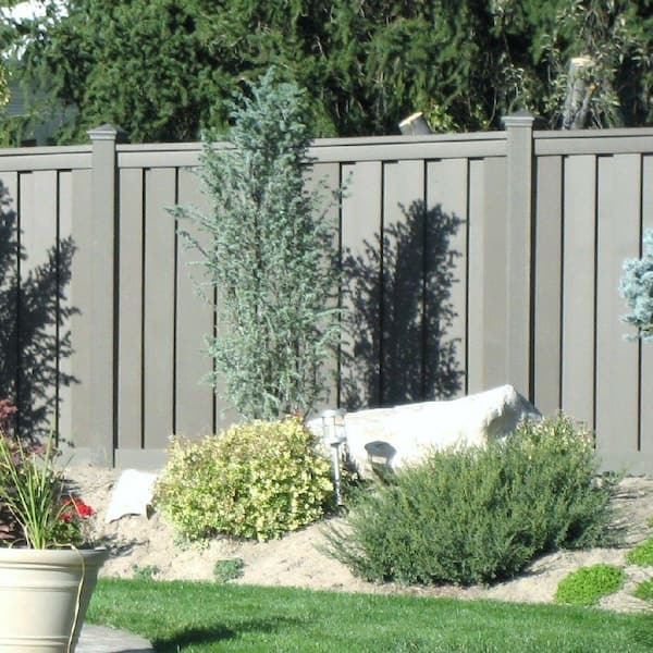 Trex Seclusions 6 ft. x 8 ft. Winchester Grey Wood-Plastic Composite Board-On-Board Privacy Fence Panel Kit