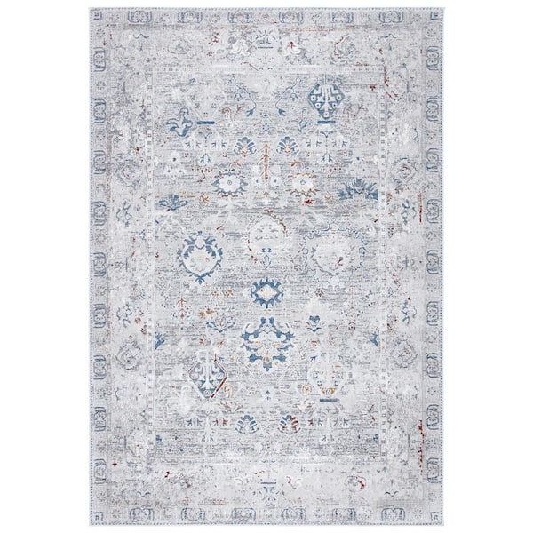 SAFAVIEH Craft Gray/Blue 4 ft. x 6 ft. Distressed Border Area Rug
