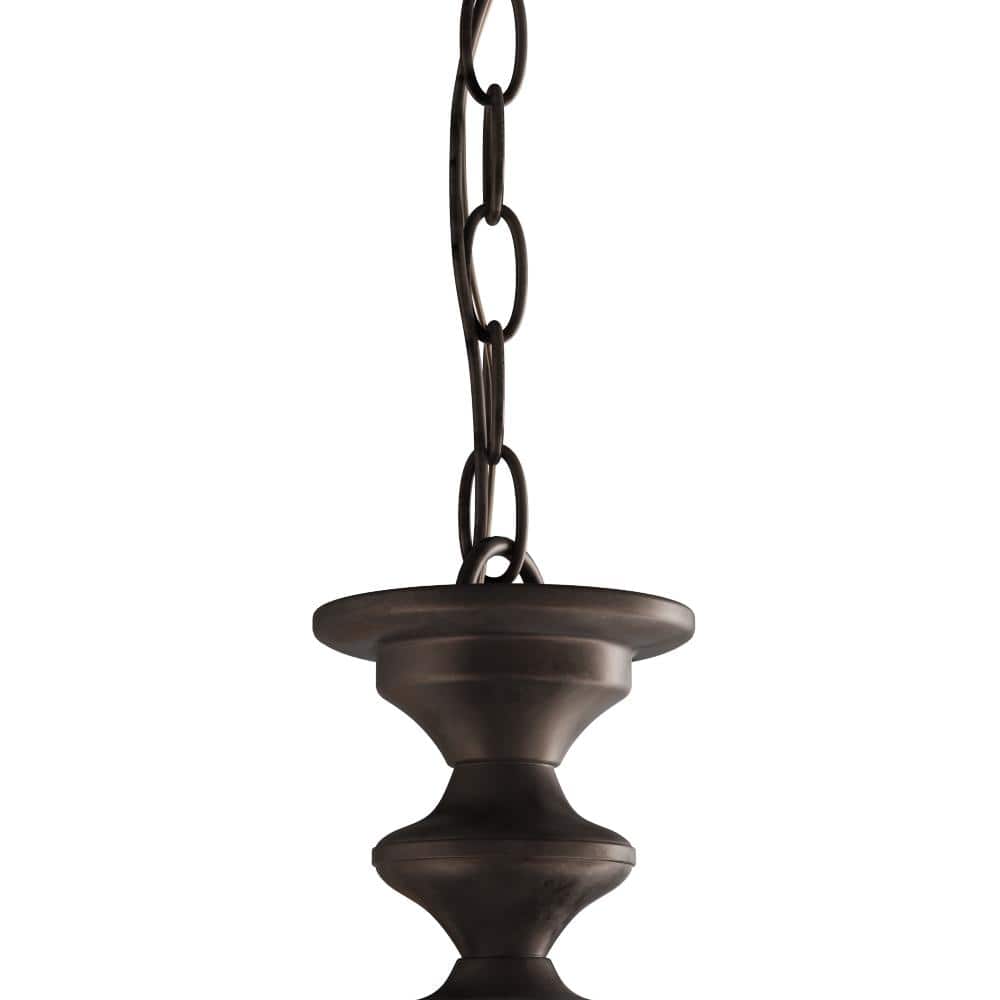 Mahogany Bronze 26" Six-Light Chandelier with Champagne Glass Shades