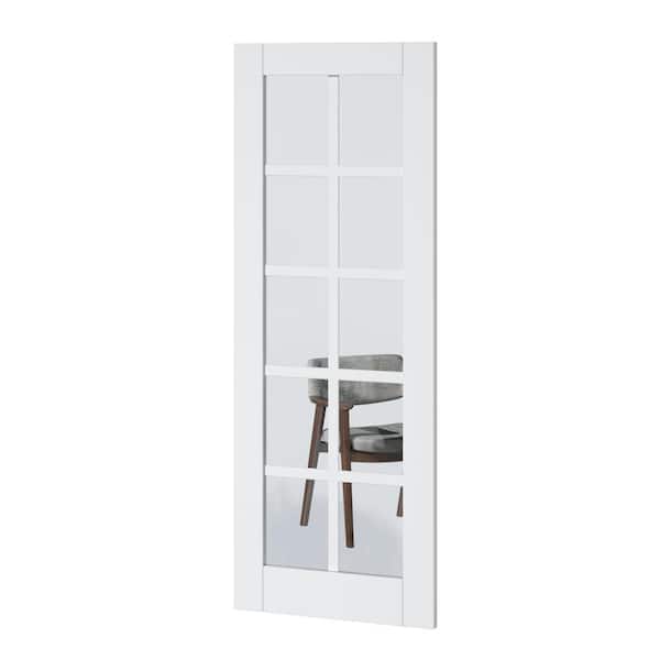 ARK DESIGN 30 in. x 80 in. Solid Core 10-Lite Tempered Clear Glass White Primed MDF Interior Door Slab