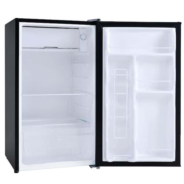 3.2 Cu ft Sliver Mini Fridge Compact Refrigerator with Freezer and Reversible Door 5 Temperature Adjustable for Kitchen