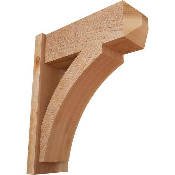 Ekena Millwork 8 in. x 26 in. x 22 in. Western Red Cedar Thorton Craftsman Rough Sawn Outlooker