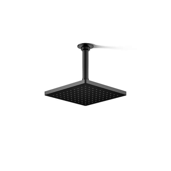 KOHLER Honesty 1-Spray Patterns 2.5 GPM 8 in. Ceiling Mount Fixed Shower Head in Matte Black