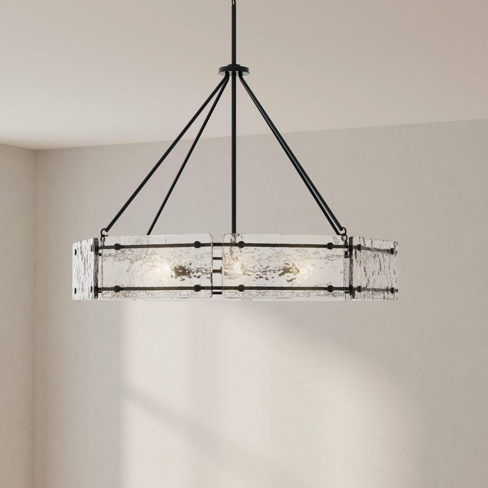 Rivera Black Steel 6-Light Round Chandelier