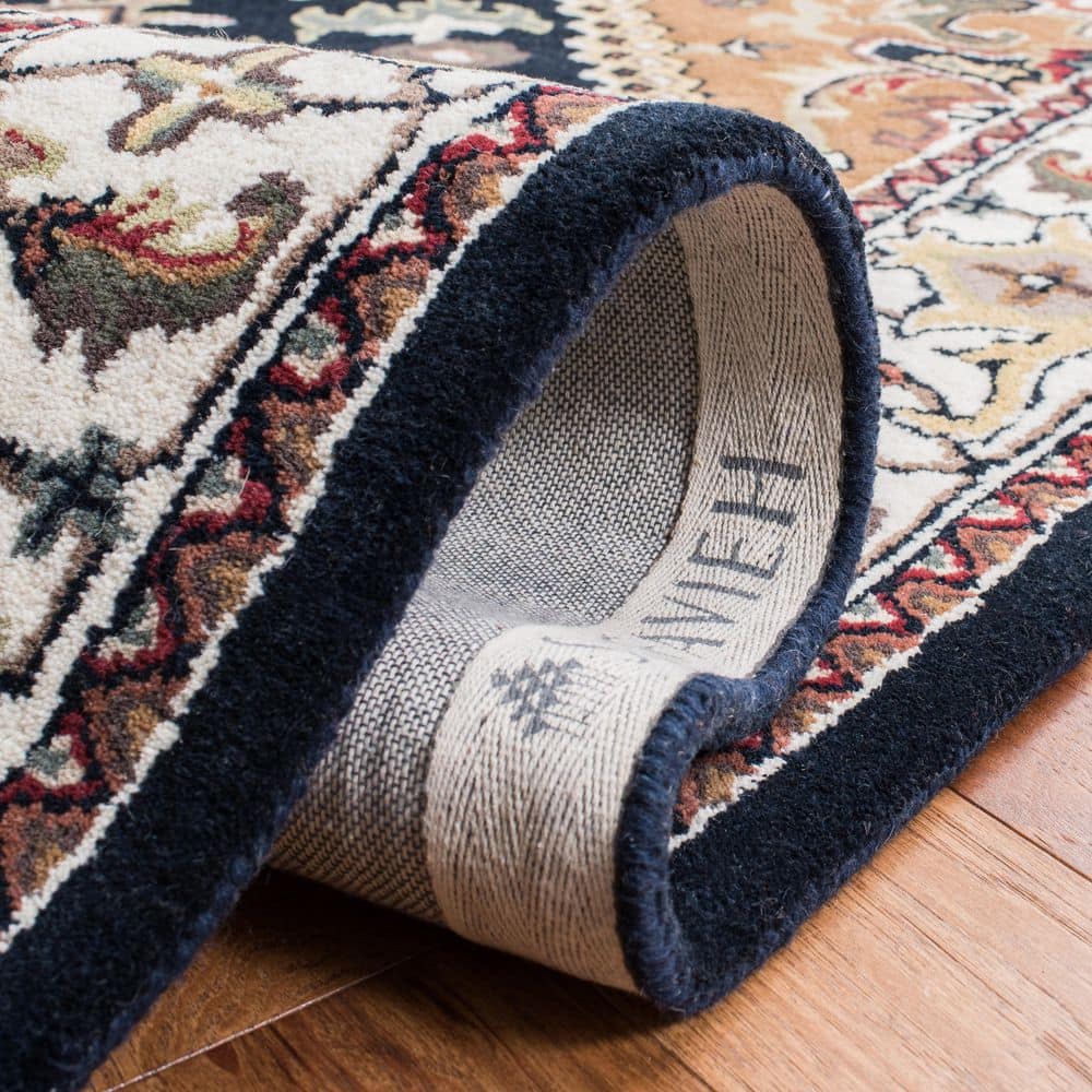 Heritage Navy and Brown Hand-Tufted Wool 6' x 9' Area Rug
