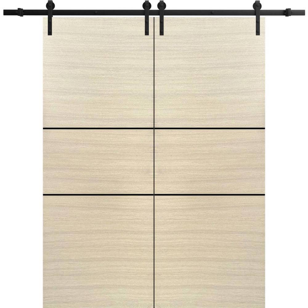 Assemble Required 32 in. x 96 in. 2-Panel Natural Veneer Solid Wood with Honeycomb Sliding Barn Door with Hardware Kit price history on PriceWatchPro