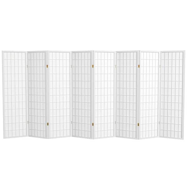 Oriental Furniture 5 ft. White 8-Panel Room Divider