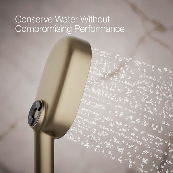 KOHLER Statement Oblong 3-Spray Patterns Wall Mount Handheld Shower Head 2.5 GPM in Vibrant Brushed Bronze