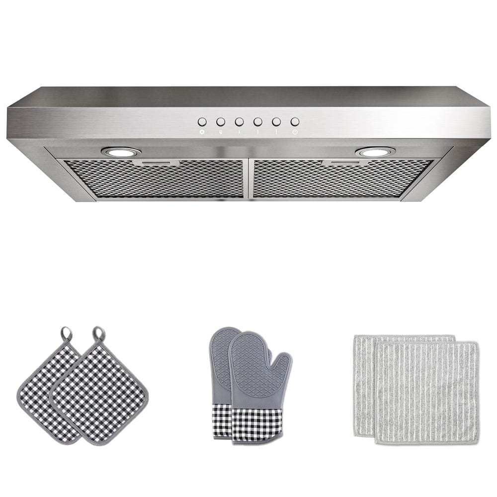 30 in. 300 CFM Ducted Under Cabinet Range Hood with 3 Venting Options，Push Button in Stainless Steel price history on PriceWatchPro