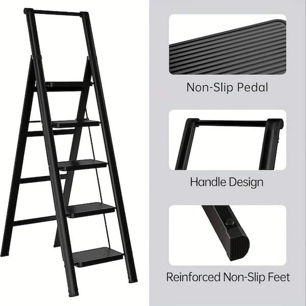 5.3 ft. Carbon Steel Leaning Step Ladder (9 ft. Reach), 600 lb. Load Capacity Type IAA Duty Rating