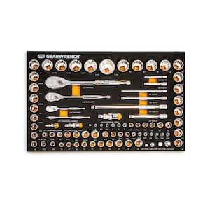 90T 1/4 in., 3/8 in., 1/2 in. 90T SAE/MM Mechanics Tool Set with EVA Foam Tray (83-Pieces)